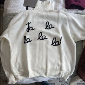 White Gilli Christmas Sweater with Black Text